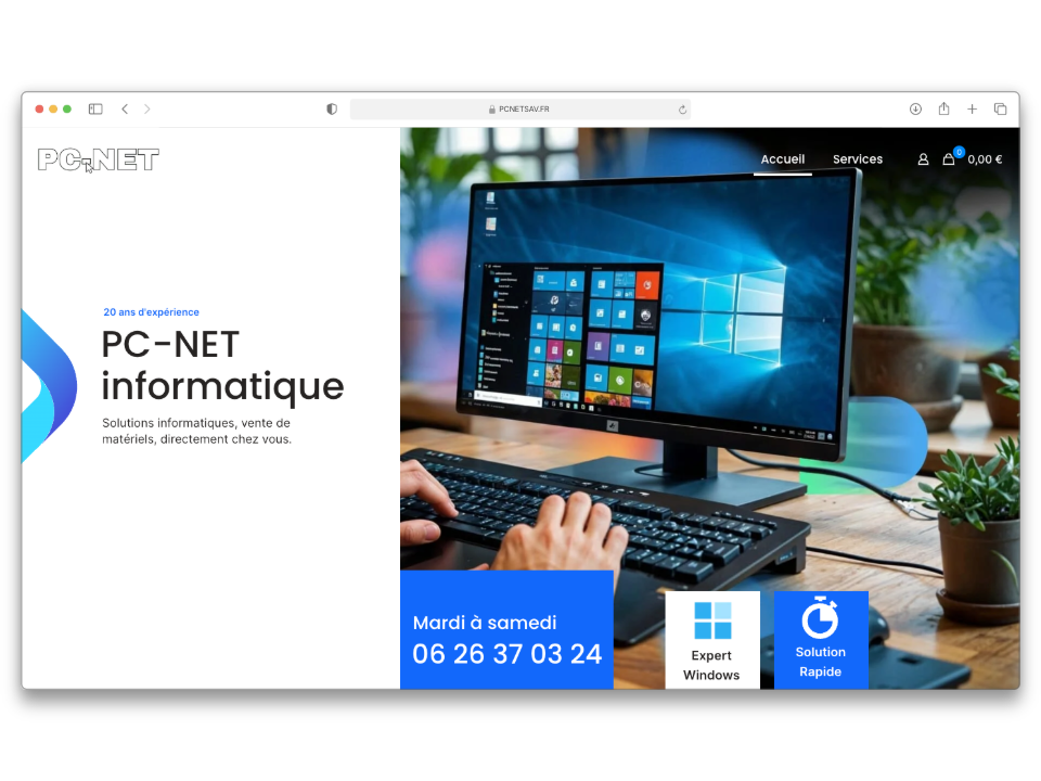 site de PC-NET, informaticien à Annonay en France